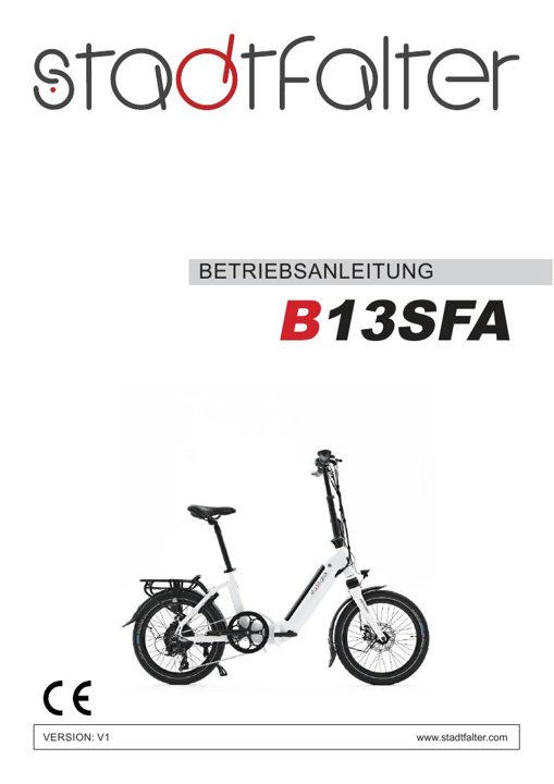 E-Bike pieghevole B13 Bedienungsanleitung