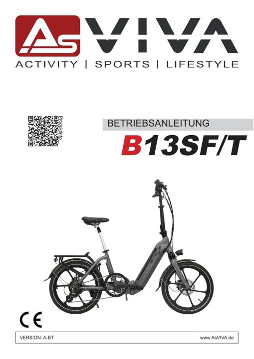 E-Bike pieghevole B13 Bedienungsanleitung