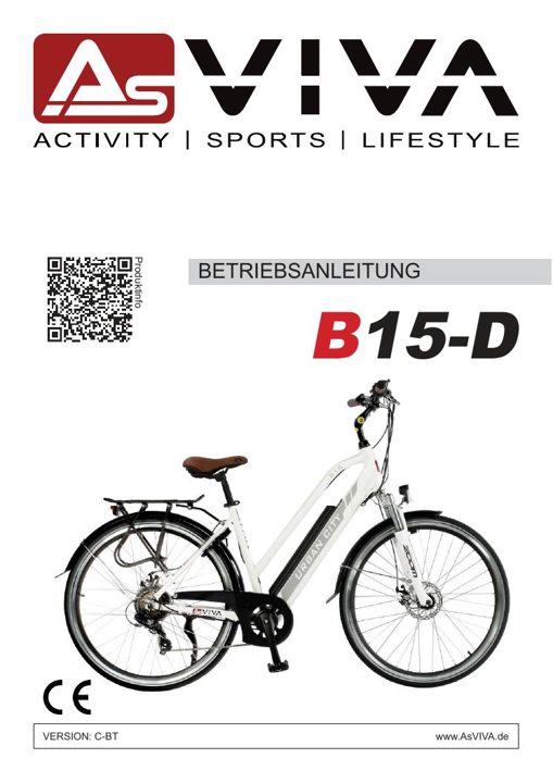City E-Bike B15 – 28 pollici – Grigio/Bianco Bedienungsanleitung