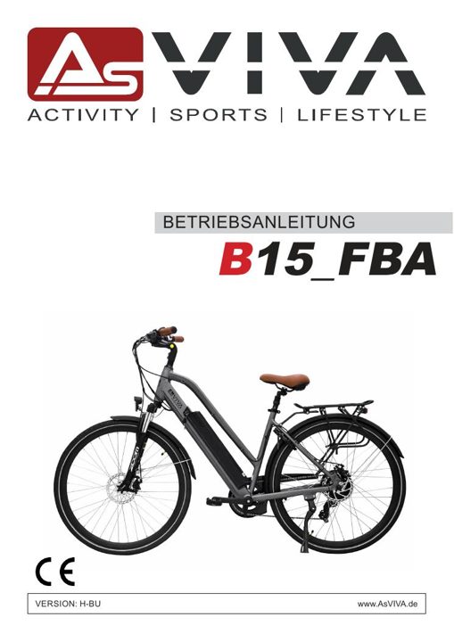 City E-Bike B15 – 28 pollici – Grigio/Bianco Bedienungsanleitung