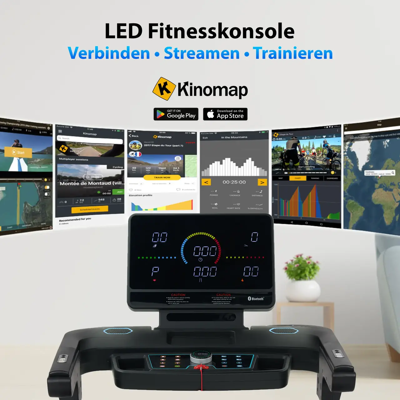Console fitness LED con Kinomap – connetti, trasmetti, allenati