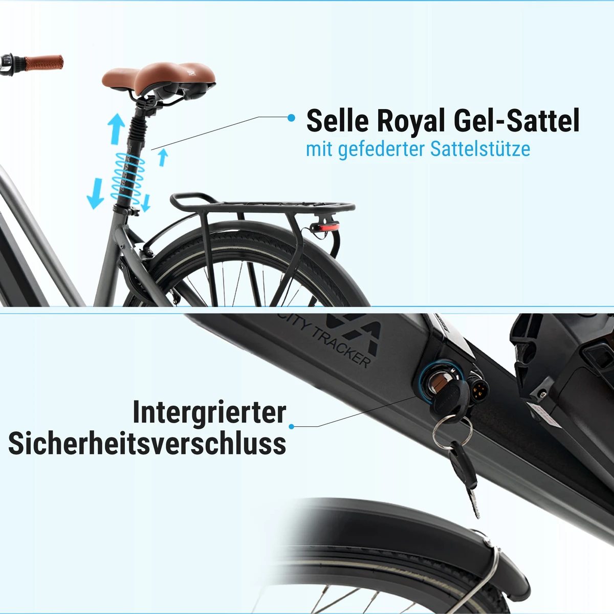 Sella in gel Selle Royal e chiusura di sicurezza