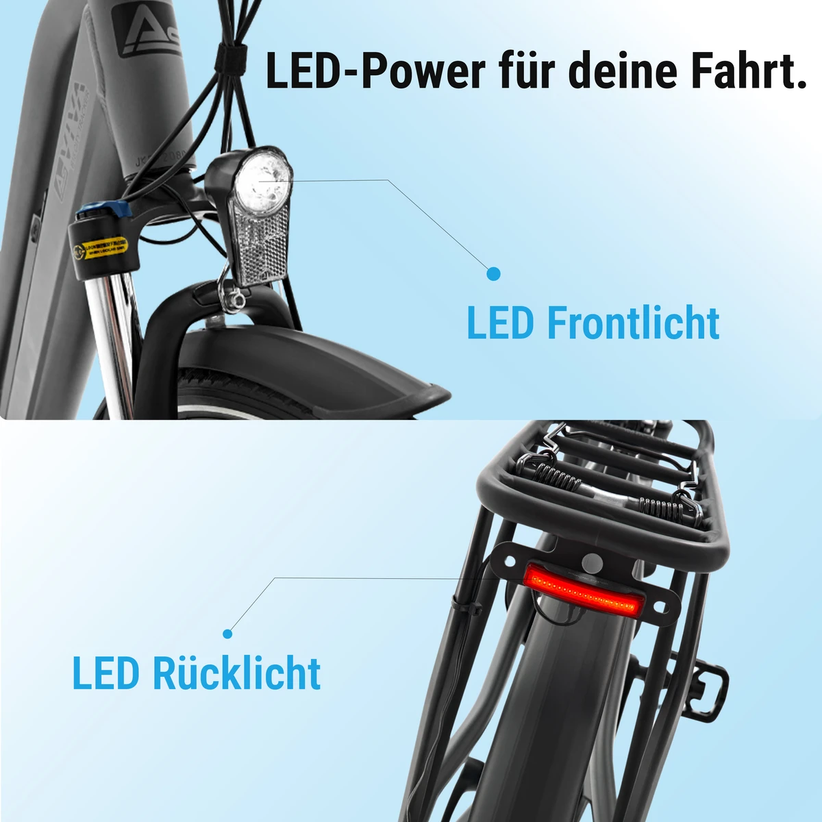 Illuminazione LED anteriore e posteriore