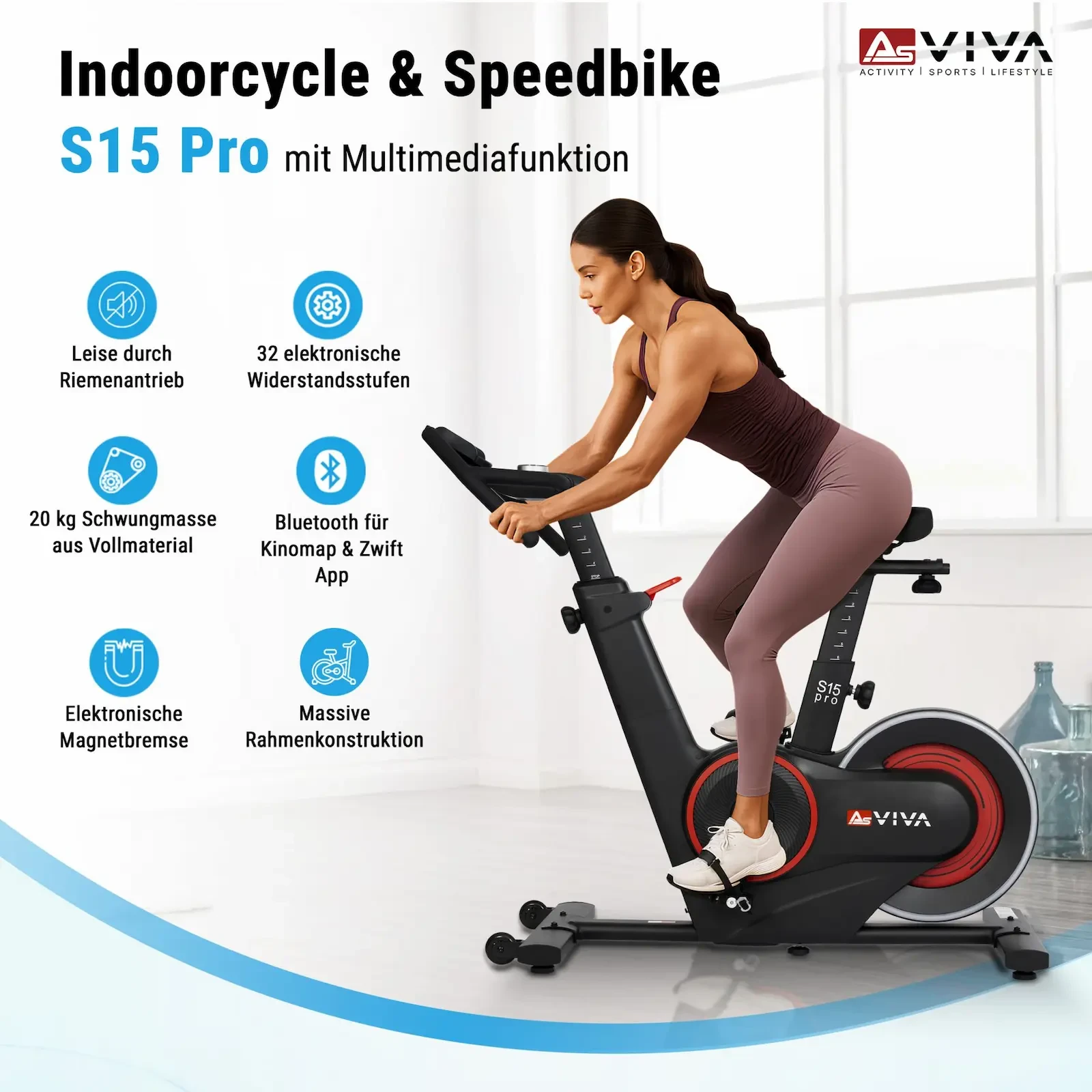 AsVIVA S15 Speedbike – Indoor Cycle con funzione multimediale: caratteristiche in sintesi