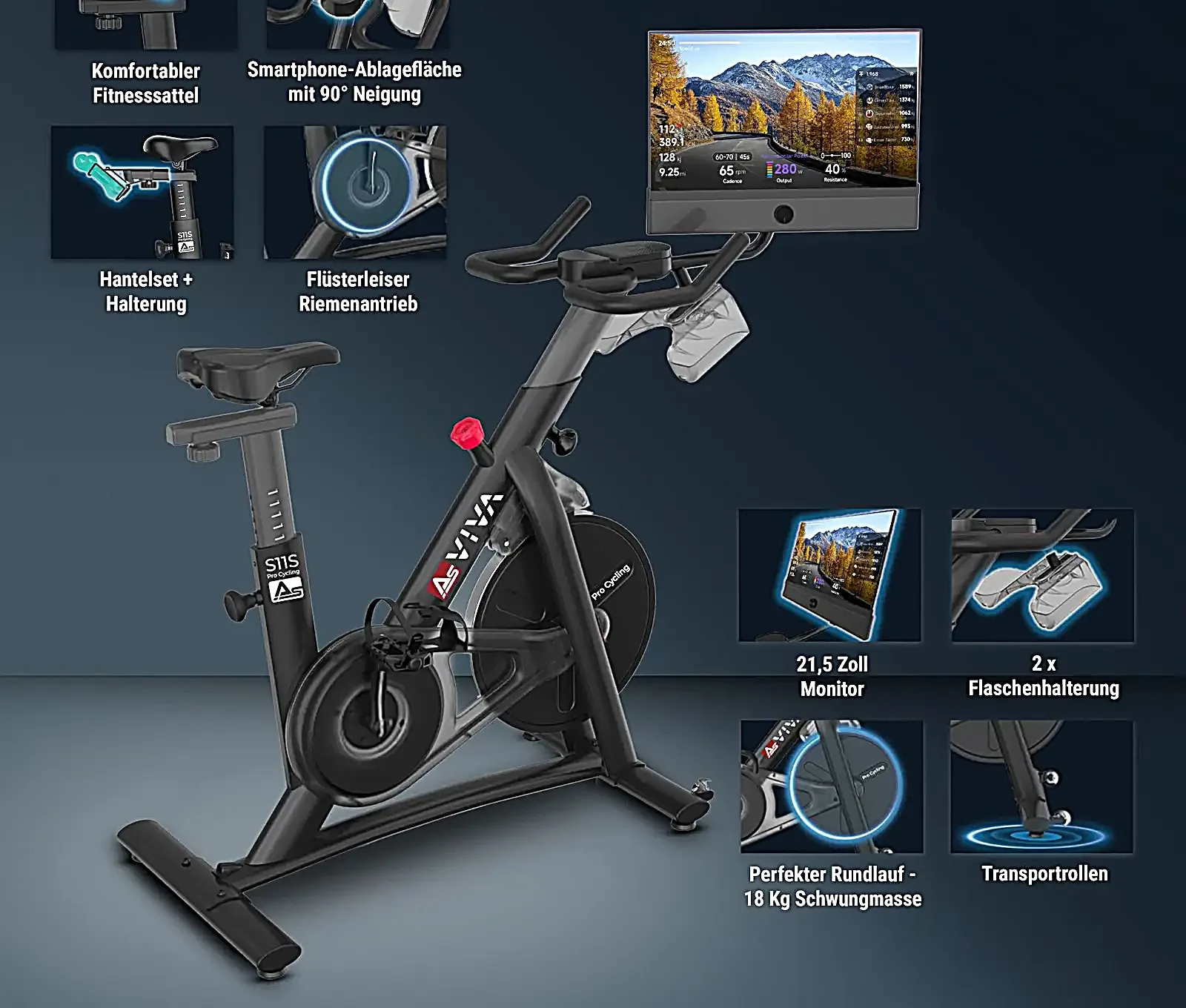 AsVIVA S11S Speedbike Indoor Cycle – tutti i componenti in sintesi