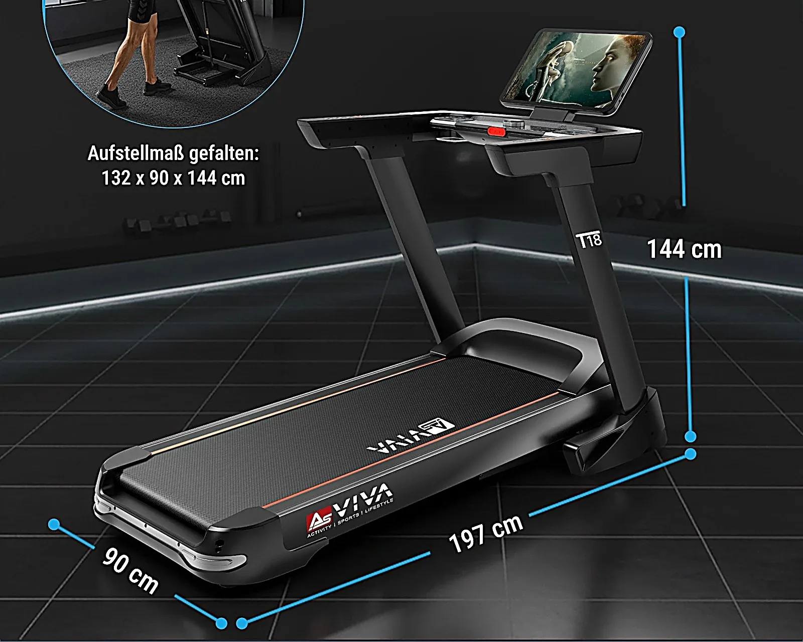 AsVIVA T18 Pro tapis roulant – caratteristiche in sintesi