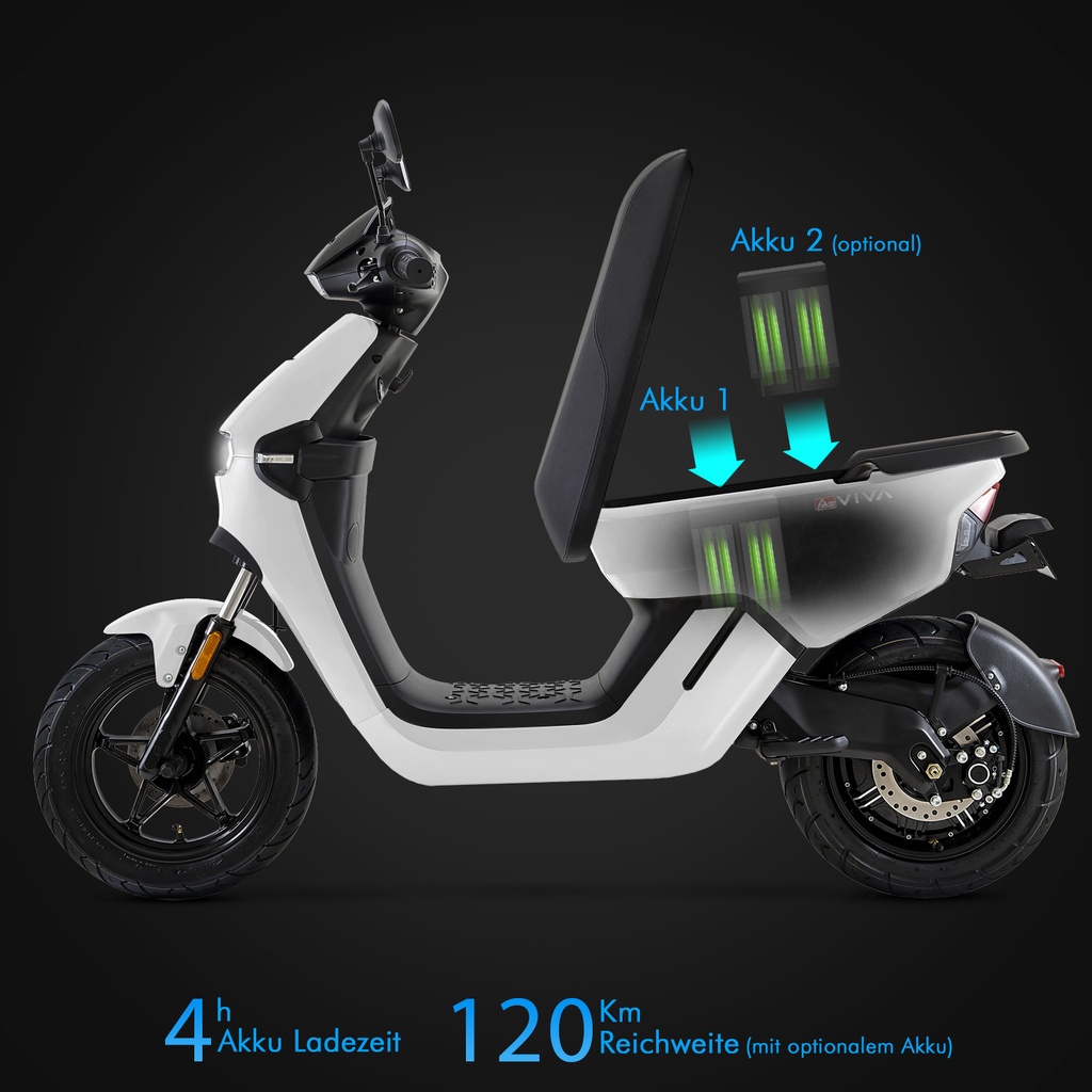 Scooter elettrico AsVIVA EM1 bianco - Vista del prodotto