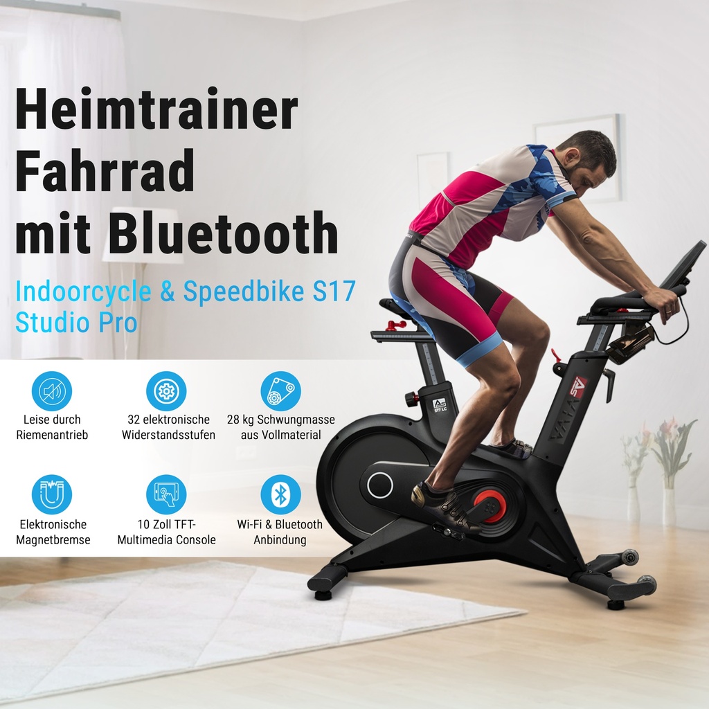 Vista dettagliata dell'AsVIVA Indoor Cycle Speedbike Studio Pro S17