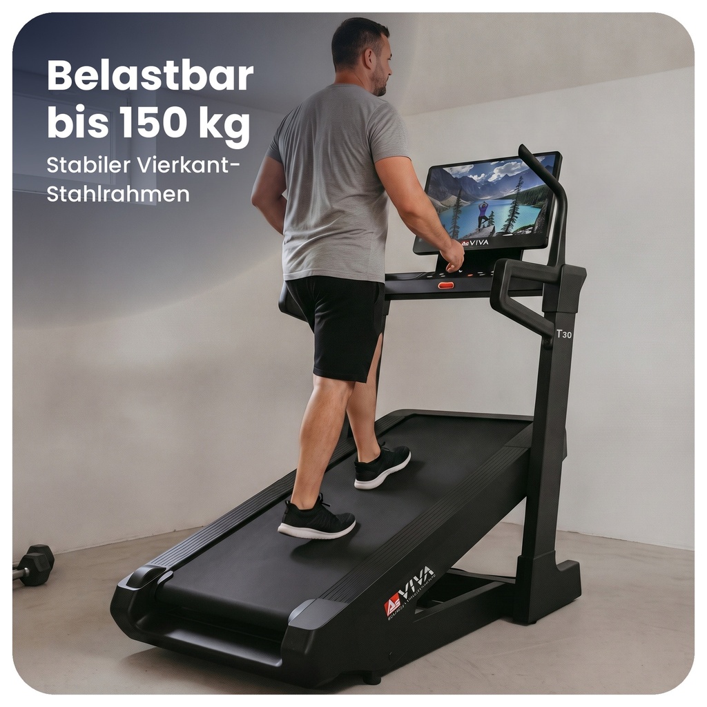 Struttura robusta e telaio stabile del tapis roulant AsVIVA T30 Pro Max Climb Marathon