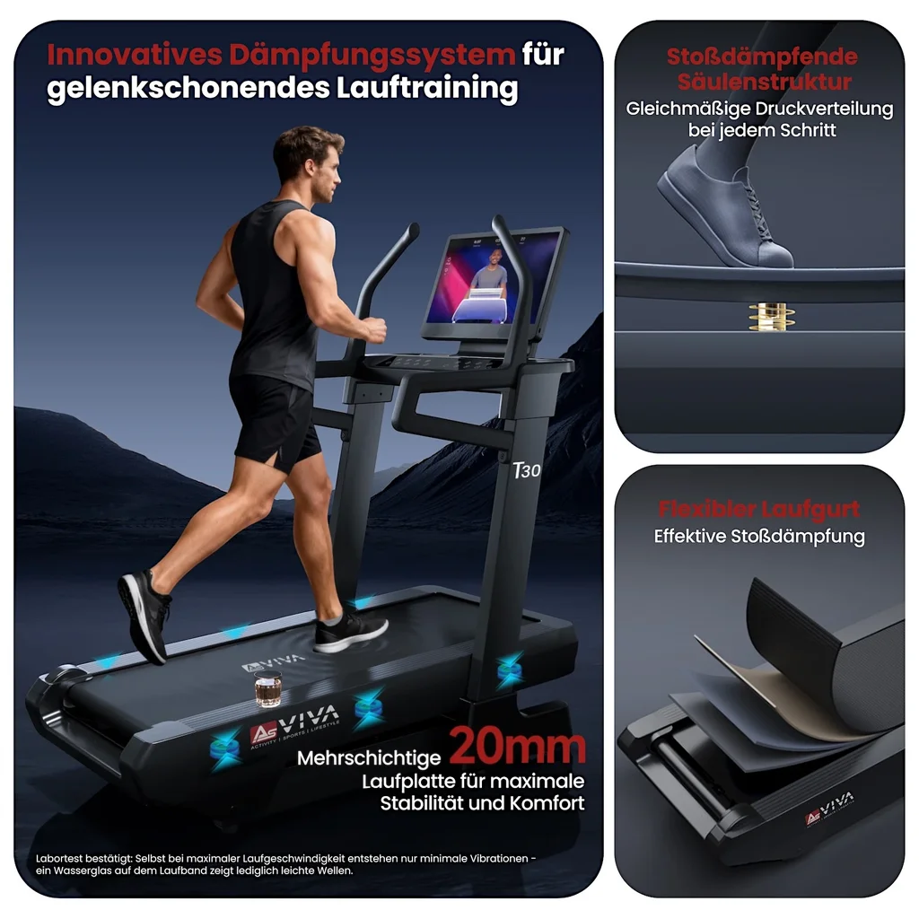 Laufband T30 Pro Max Climb Marathon – Dämpfungssystem