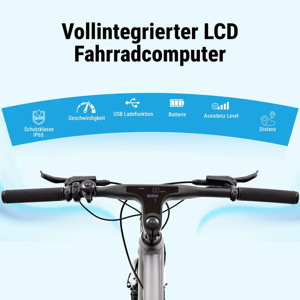 AsVIVA E-Bike BC1B – 28" Urban Citybike – Display LCD e display