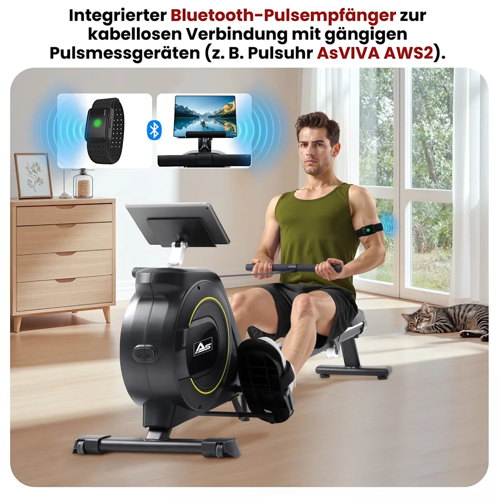 AsVIVA Vogatore RA11 Magnetic – sistema frenante magnetico e ricevitore di frequenza cardiaca