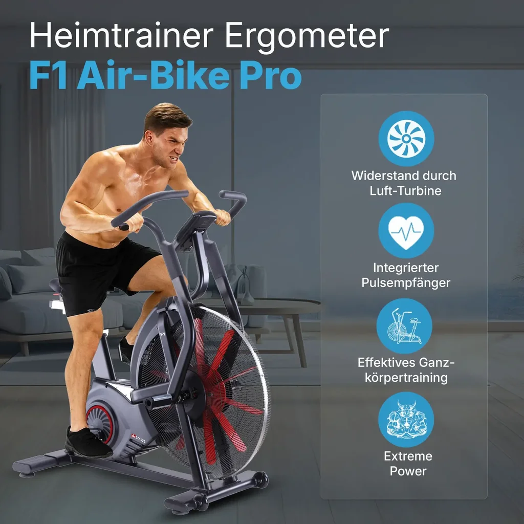 AsVIVA Air Bike cyclette semi-professionale F1 – resistenza ad aria