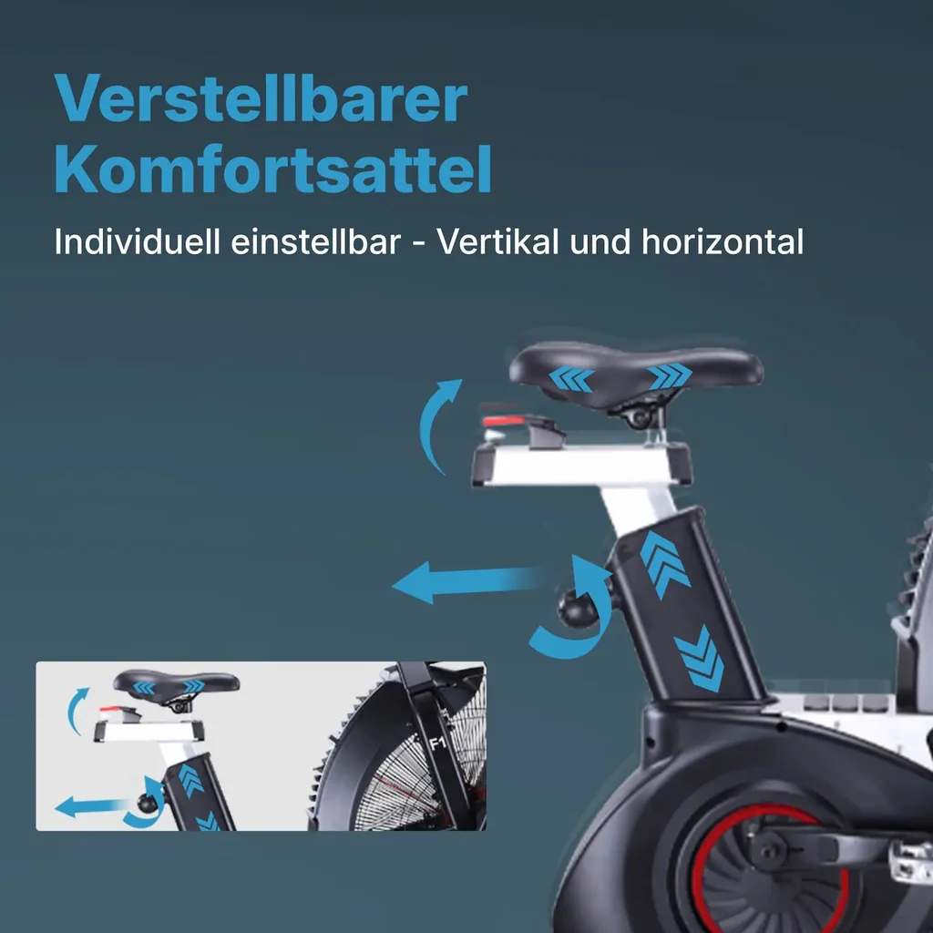 AsVIVA Air Bike cyclette semi-professionale F1 – resistenza ad aria e regolabile
