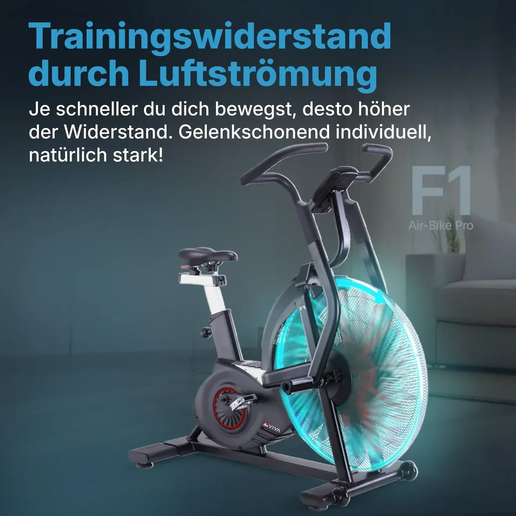 AsVIVA Air Bike cyclette semi-professionale F1 – resistenza ad aria (3)
