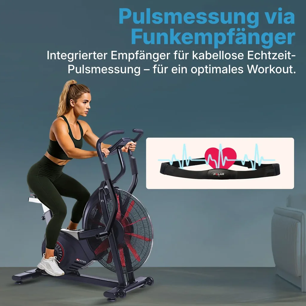 AsVIVA Air Bike cyclette semi-professionale F1 – resistenza ad aria (5)