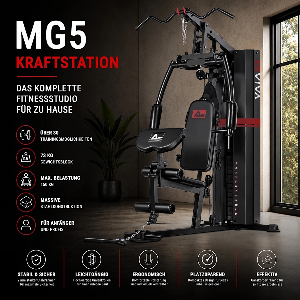Stazione multifunzione AsVIVA MG5 Pro – una palestra completa per la casa