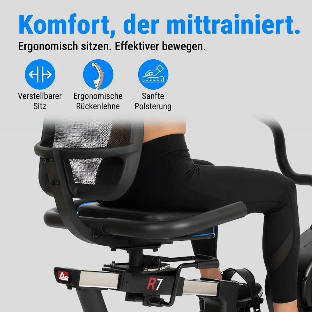 AsVIVA 2in1 Ergometro orizzontale con braccia mobili R7 – Vista 3