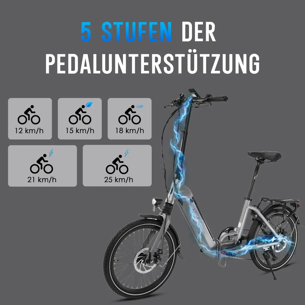 Bici elettrica pieghevole AsVIVA Stadtfalter B13 – Livelli di assistenza