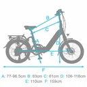 Bici elettrica pieghevole AsVIVA Stadtfalter B13 – Dimensioni