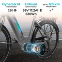 AsVIVA City E-Bike Stadtfalter B14 – Grigio/Bianco – Motore
