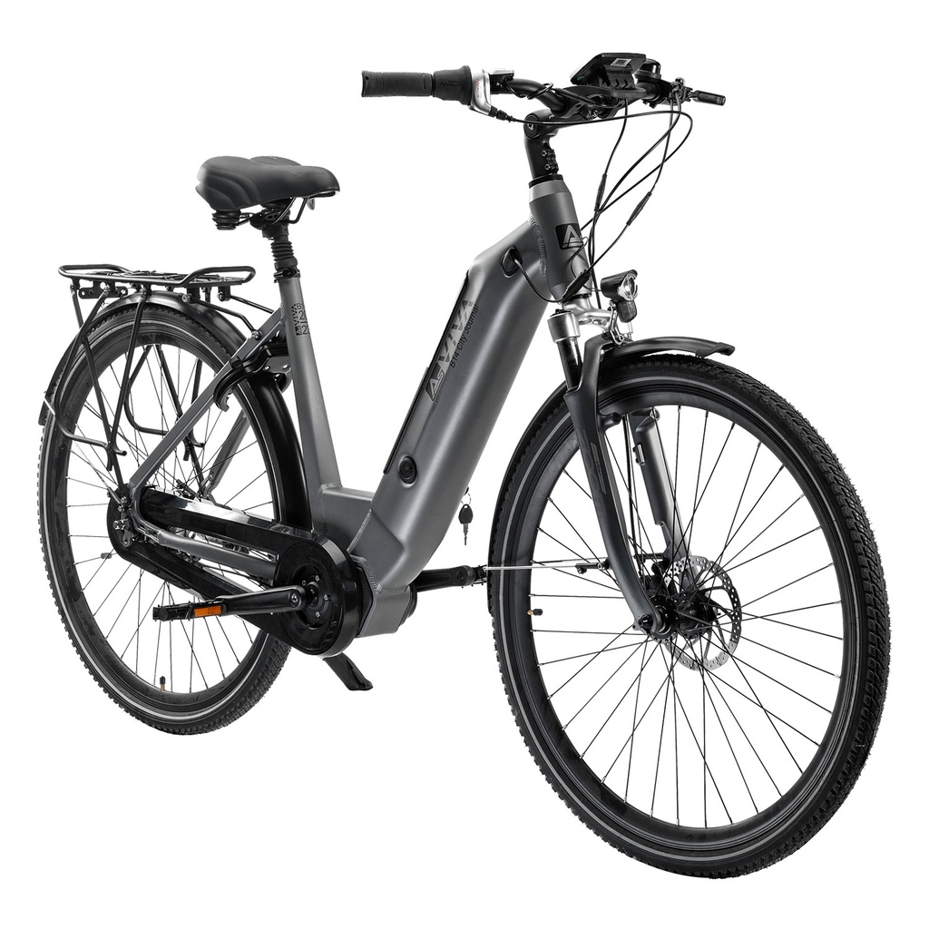 City E-Bike AsVIVA Stadtfalter B14 – Grigio/Bianco – Vista 21