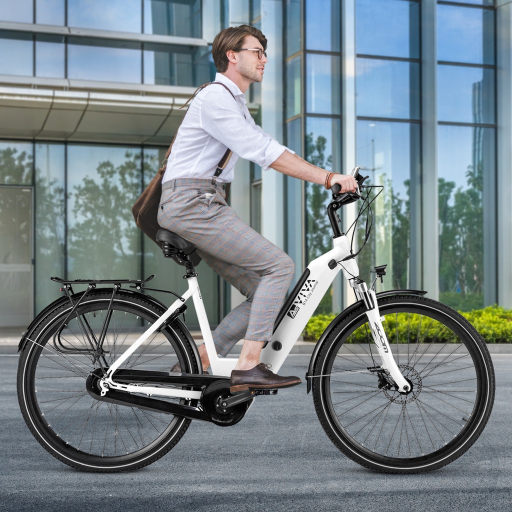 City E-Bike AsVIVA Stadtfalter B14 – Grigio/Bianco – Vista 10