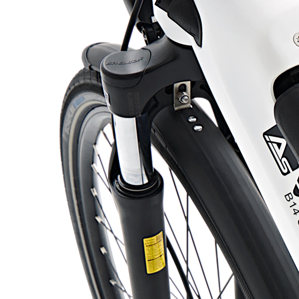 AsVIVA City E-Bike Stadtfalter B14 – Grigio/Bianco – Forcella ammortizzata