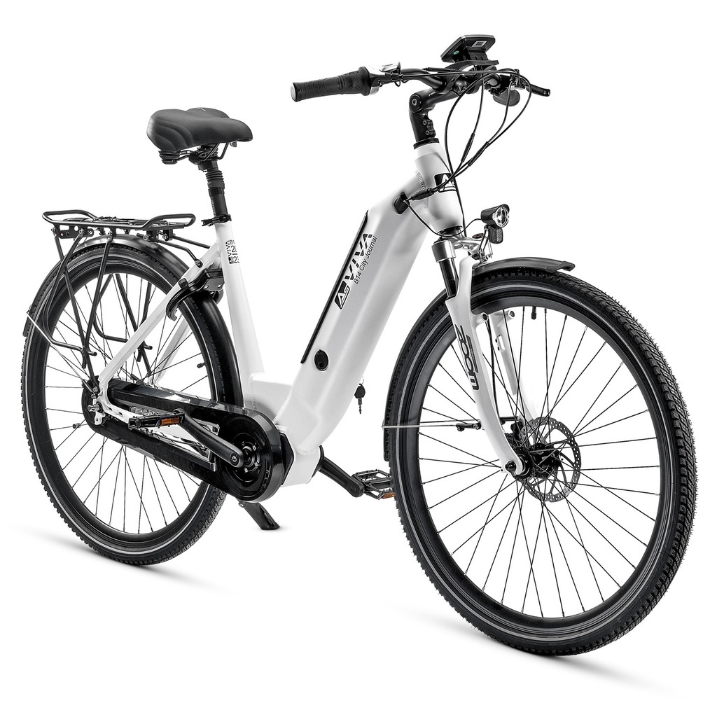 City E-Bike AsVIVA Stadtfalter B14 – Grigio/Bianco – Vista 24