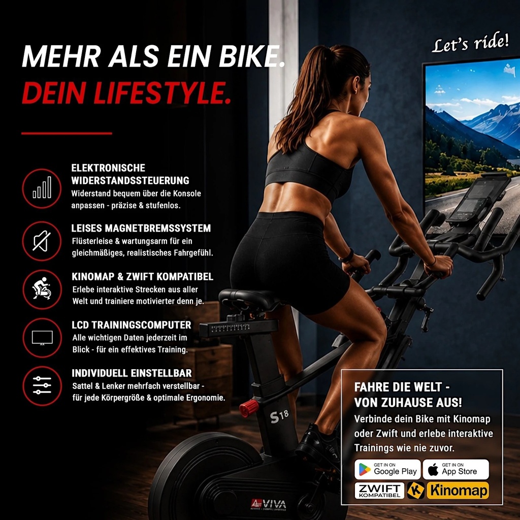 AsVIVA Speedbike Power S18 Pro – Connessione Kinomap & Connessione Zwift
