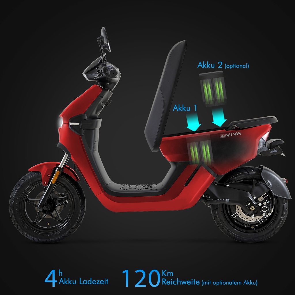 [EM1_RED] Scooter elettrico AsVIVA EM1 rosso - Vista prodotto