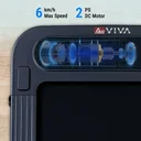 Potente motore del Walking Pad tapis roulant AsVIVA T25 con indicazione della velocità in km/h e potenza in PS