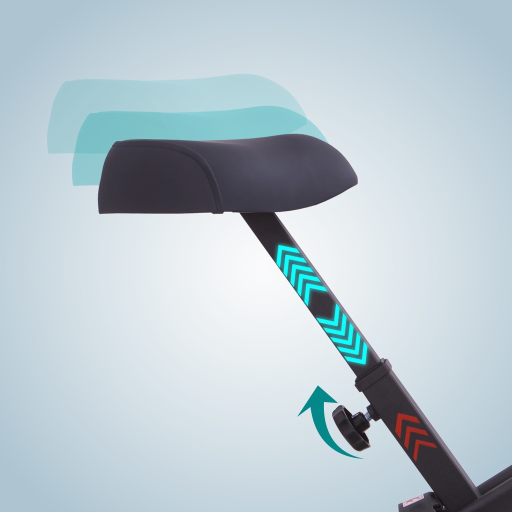 Sella ergonomicamente imbottita della cyclette AsVIVA H14 in nero per un allenamento confortevole