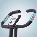 Sensori di frequenza cardiaca sul manubrio della cyclette AsVIVA H14 in nero per misurare la frequenza cardiaca durante l'allenamento