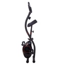 Cyclette AsVIVA H14 in nero ripiegata in modo salvaspazio per riporla facilmente
