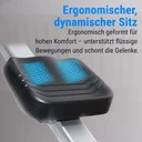 Sedile dalla forma ergonomica del vogatore AsVIVA RA12 per una vogata comoda e delicata sulla schiena