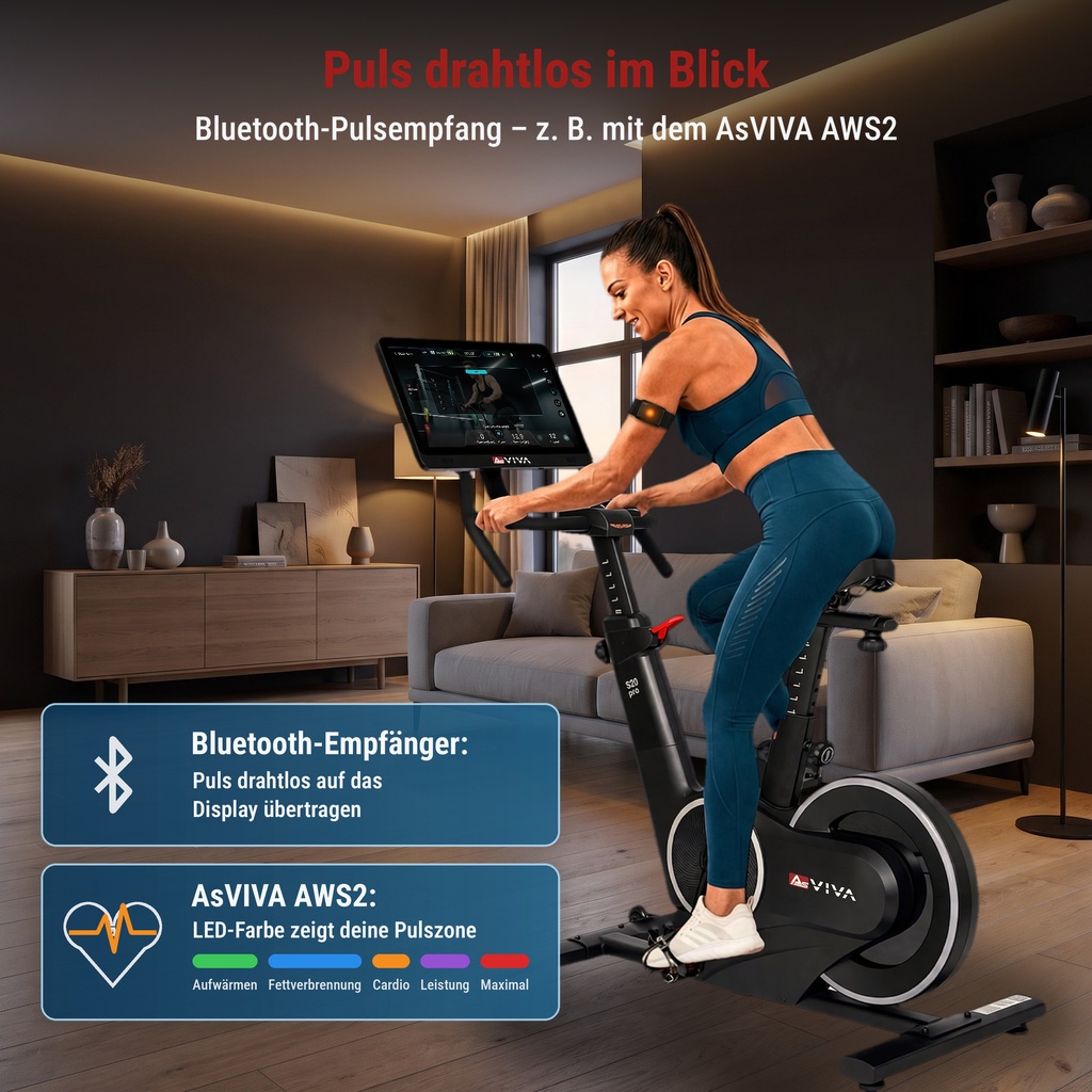 Speedbike Multimedia Studio Pro S20 – ricezione del battito via Bluetooth con AsVIVA AWS2