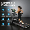 Il tapis roulant AsVIVA Smart T18 Pro in vista laterale completa con piano di corsa e telaio pieghevole