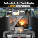 Grande monitor touch con i dati di allenamento del tapis roulant AsVIVA Smart T18 Pro