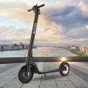 L'E-Scooter AsVIVA ES01 in vista laterale completa con manubrio pieghevole e dettagli rossi