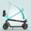 L'E-Scooter AsVIVA ES01 si ripiega in modo salvaspazio grazie al meccanismo di chiusura