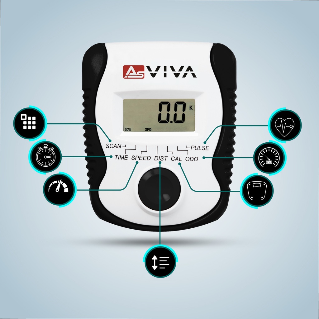 Display di allenamento LCD chiaro della cyclette AsVIVA H14 con tutti i valori a colpo d'occhio