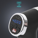 Il chiaro display LCD della pistola massaggiante AsVIVA MGN2 mostra il livello di intensità e lo stato della batteria
