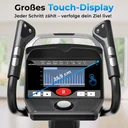 Display chiaro dell'ellittica AsVIVA E50 Pro con tutti i valori di allenamento a colpo d'occhio